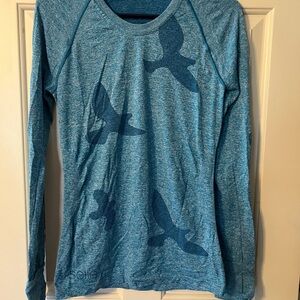 Oiselle Teal Long Sleeve Top